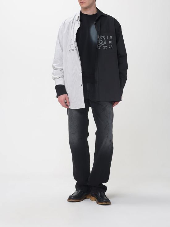 26SS MM6 메종마르지엘라 투톤 코튼 포플린 셔츠 SH0DT0025MTN136 961 Black - MM6 MAISON MARGIELA