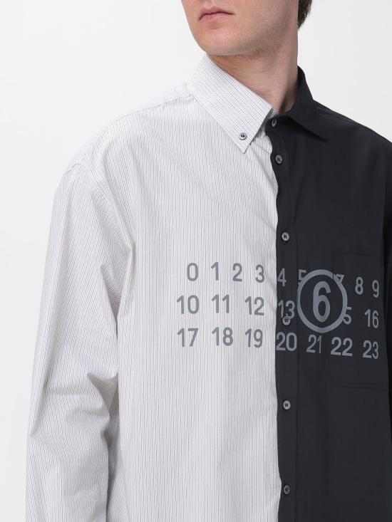 26SS MM6 메종마르지엘라 투톤 코튼 포플린 셔츠 SH0DT0025MTN136 961 Black - MM6 MAISON MARGIELA