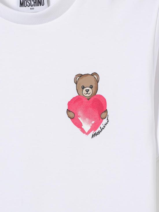 26SS [키즈] 모스키노 티셔츠 HDM076LBA00 10101 White - MOSCHINO