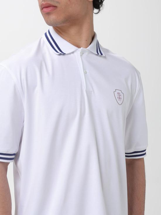 26SS 브루넬로 쿠치넬리 로고 자수 폴로 셔츠 M0B133940T CUS16 White - BRUNELLO CUCINELLI