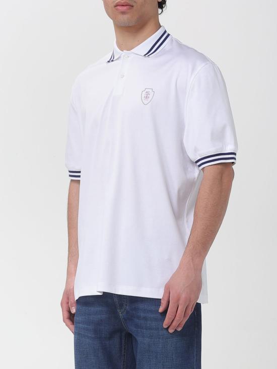 26SS 브루넬로 쿠치넬리 로고 자수 폴로 셔츠 M0B133940T CUS16 White - BRUNELLO CUCINELLI