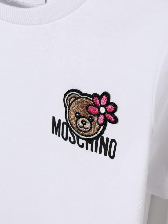 26SS [키즈] 모스키노 티셔츠 HAM03PLAA02 10101 White - MOSCHINO
