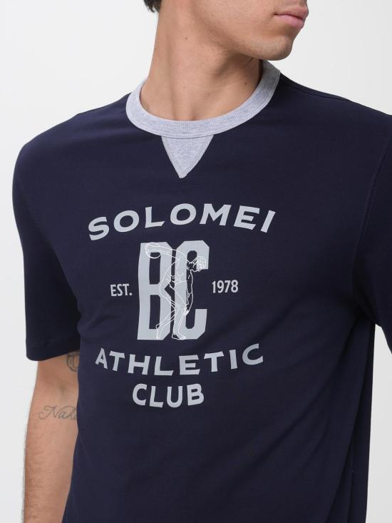 26SS 브루넬로 쿠치넬리 로고 티셔츠 M0B131001G CDT46 Blue - BRUNELLO CUCINELLI