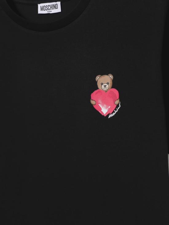 26SS [키즈] 모스키노 티셔츠 HDM076LBA00 60100 Black - MOSCHINO