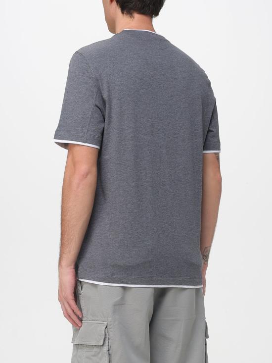 26SS 브루넬로 쿠치넬리 자수 로고 티셔츠 M0B137427 CE610 Mouse Grey - BRUNELLO CUCINELLI