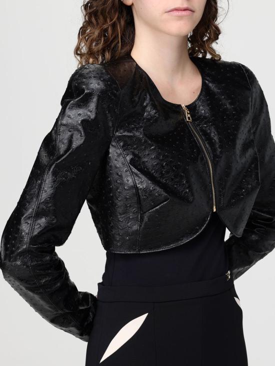26SS 엘리자베타프랜치 가죽 자켓 GI24062E2 110 Black - ELISABETTA FRANCHI