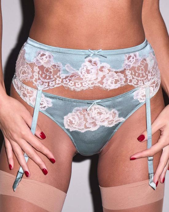  플뢰르 뒤 말 라운지 웨어 Fleur Du Mal Juliet 레이스 가터 벨트 프로스티드 민트 - FLEUR DU MAL