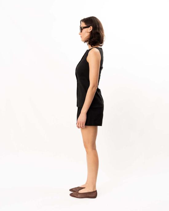  띠어리 블라우스 시어리 보트넥 컷어웨이 탑 블랙 - THEORY