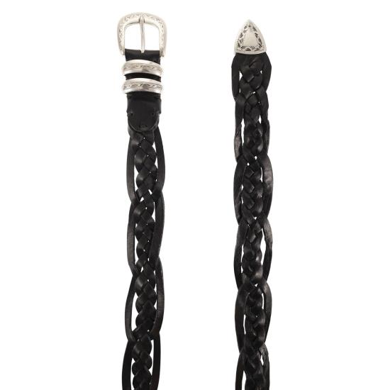 26SS 알베르토루티 가죽 벨트 TRECCIA GIULIA BLACK - ALBERTO LUTI