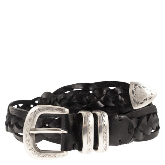 26SS 알베르토루티 가죽 벨트 TRECCIA GIULIA BLACK