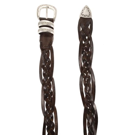 26SS 알베르토루티 가죽 벨트 TRECCIA GIULIA BROWN - ALBERTO LUTI