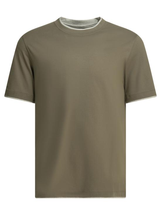 26SS 브루넬로 쿠치넬리 자수 로고 티셔츠 M0B137427CUX24