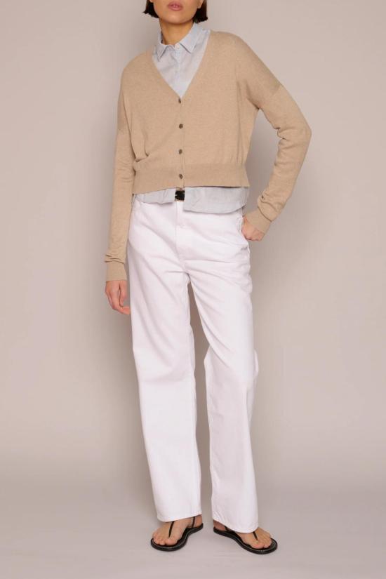  오가닉 바이 존 패트릭 가디건 코튼/캐시미어 크롭  비스킷 - ORGANIC BY JOHN PATRICK