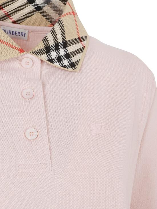 26SS 버버리 체크 칼라 코튼 폴로 셔츠 8118956 C5901 Neutrals - BURBERRY