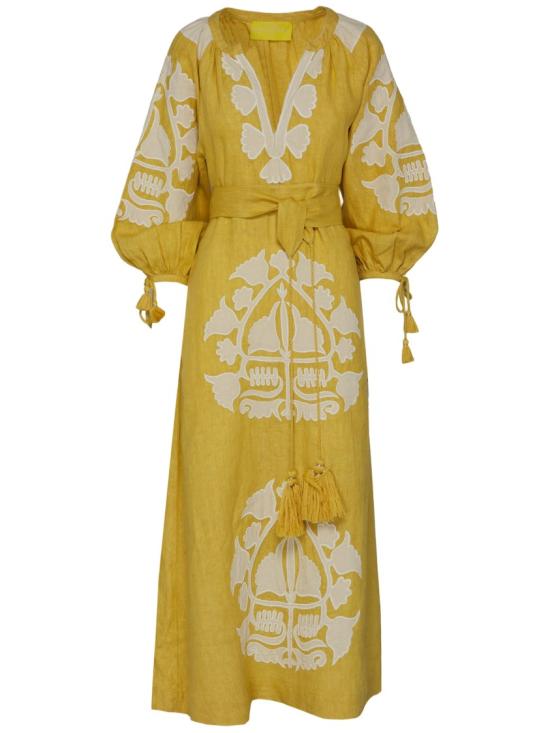 26SS Philippa 1970 롱 원피스 KEIRAYELLOW Brown