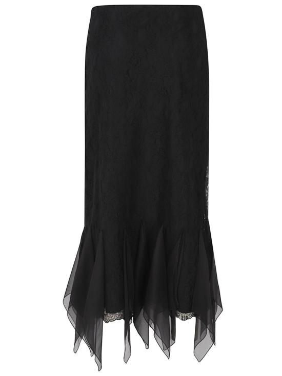 26SS 발렌티노 가라바니 미디 스커트 8B0RAF25A6A 0NO Black - VALENTINO GARAVANI