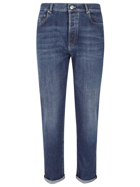 26SS 브루넬로 쿠치넬리 워시드 스트레이트 핏 데님 팬츠 M283PO1090 C1468 Grey