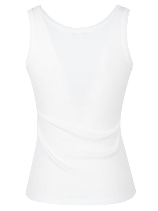 26SS 베르사체 로고 패피 리브드 스트레치 코튼 탱크탑 10232101A172221W000 White - VERSACE