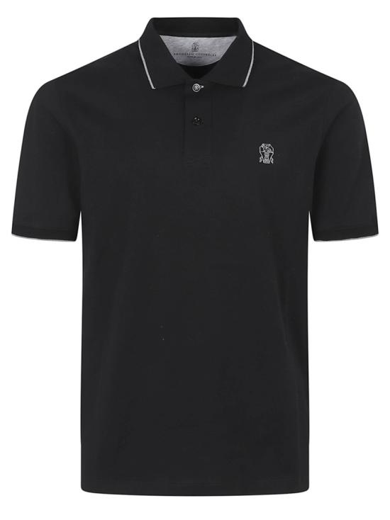 26SS 브루넬로 쿠치넬리 폴로 티셔츠 M0B139779G CCB75 Black