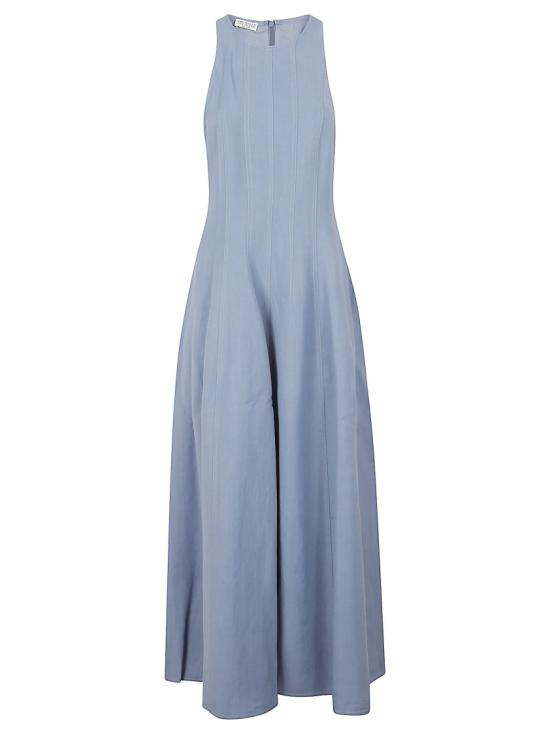 26SS 브루넬로 쿠치넬리 롱 원피스 MH126A5171 C9135 Blue