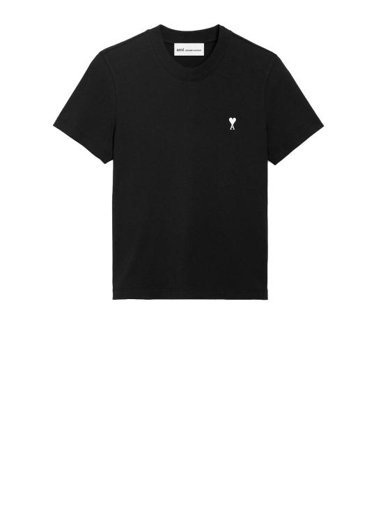 26SS 아미 스몰 하트 로고 코튼 크롭 티셔츠 FTS347 724 045 NOIR BLANC CREME