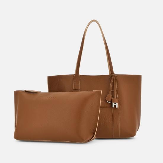 26SS 호간 토트백 KBW01WA0300UZU7E23 Brown - HOGAN