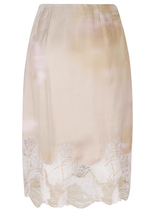 26SS 파비아나 필리피 레이스 프린트 실크 트윌 스커트 GND276F837M104VR1 Neutrals - FABIANA FILIPPI