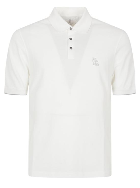 26SS 브루넬로 쿠치넬리 피케 폴로 셔츠 ME8548788 CE139 White
