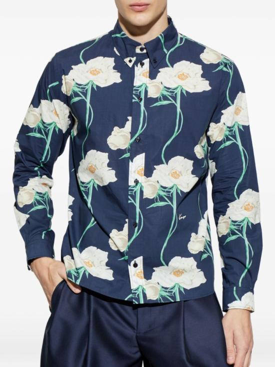 26SS 겐조 긴팔 셔츠 FG55CH4109O2 76 Blue - KENZO