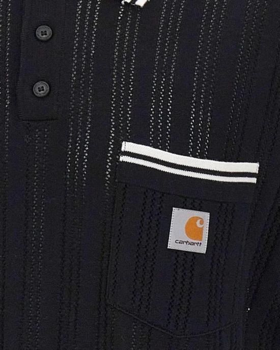 26SS 칼하트 WIP 폴로 티셔츠 3029669 Black - CARHARTT WIP