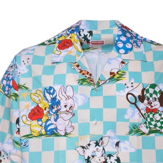 26SS 겐조 카툰 하와이안 쇼트 슬리브 셔츠 FG55CH1359T2 60 - KENZO