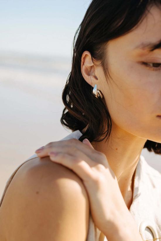  누데이 이어링 정오의 더블 이슬방울 귀걸이 실버 - NOONDAY