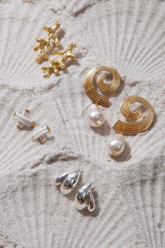  누데이 이어링 정오의 더블 이슬방울 귀걸이 실버 - NOONDAY