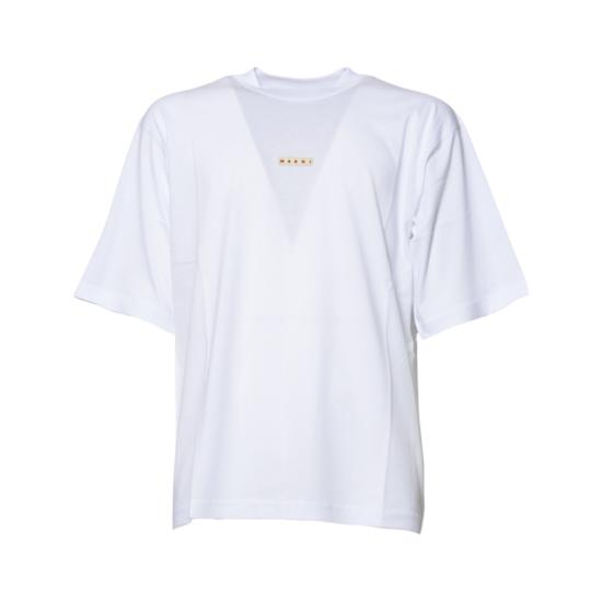 26SS 마르니 반팔 티셔츠 HUMU0223X6UTCZ57 00W01 White