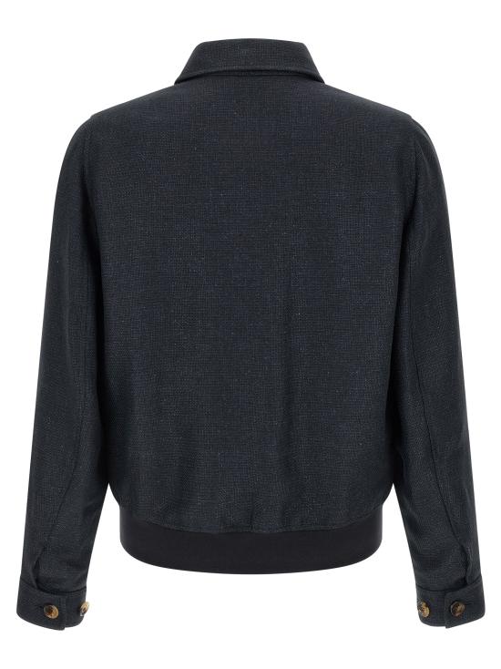 26SS 브루넬로 쿠치넬리 실크 리넨 울 믹스드 홉색 블루종 MZ4036581C038 - BRUNELLO CUCINELLI