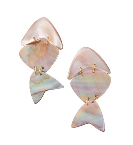  누데이 이어링 정오의 조개 귀걸이 무지개빛