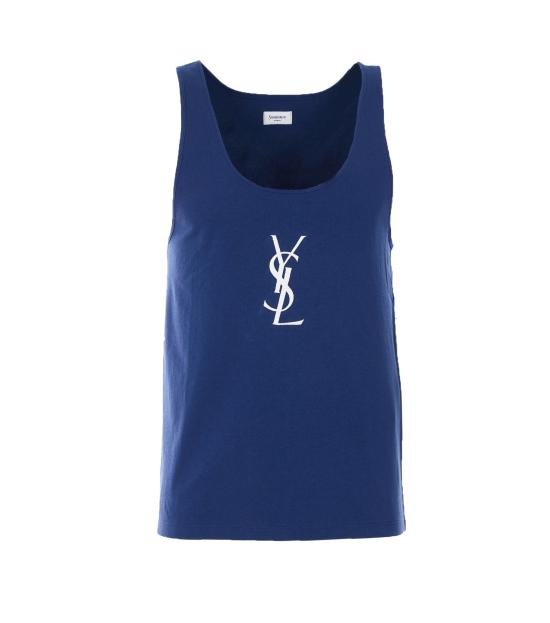 26SS 생로랑 민소매 티셔츠 858319 Y38AK4069 Blue