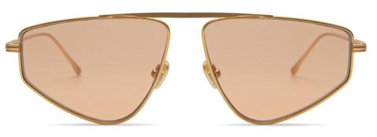  엘리사 존슨 안경 라일리 골드 메탈 앰버 렌즈 선글라스