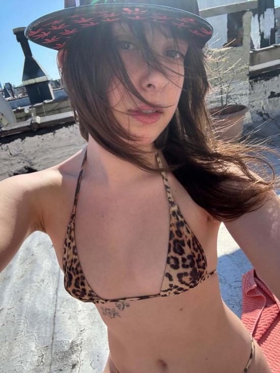  야스민 에슬라미 비키니 수영복 미카 트라이앵글 비키니 탑 레오파드