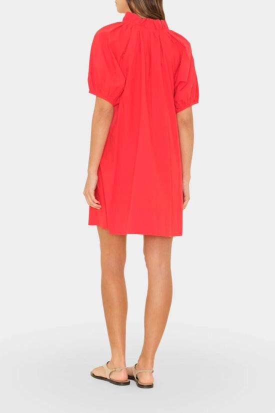  시레나 숏 원피스 칼리 러플넥 드레스 레드 - XIRENA