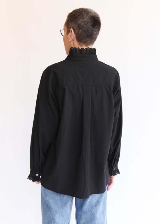  Dopple & Scent 블라우스 도플앤센트 빈티지 레이스  탑 블랙 - OTHER BRANDS