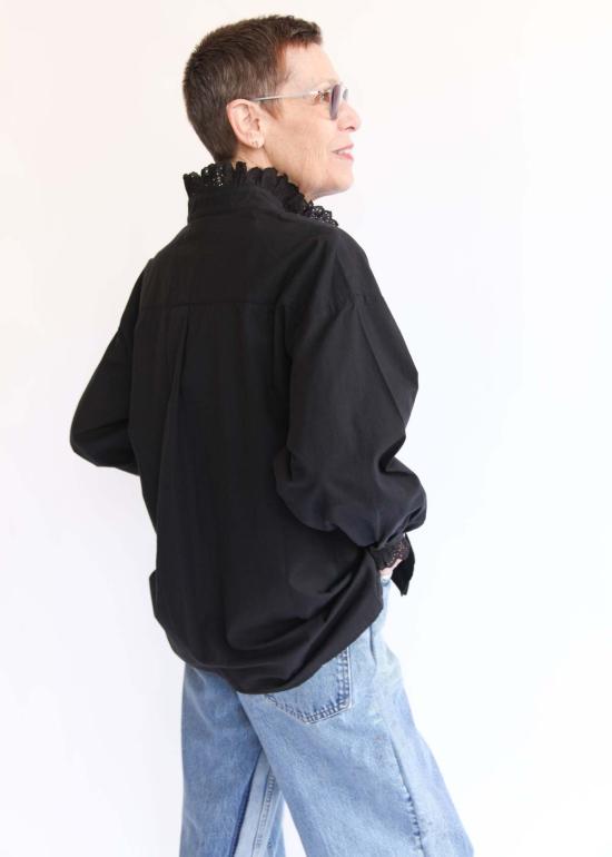  Dopple & Scent 블라우스 도플앤센트 빈티지 레이스  탑 블랙 - OTHER BRANDS