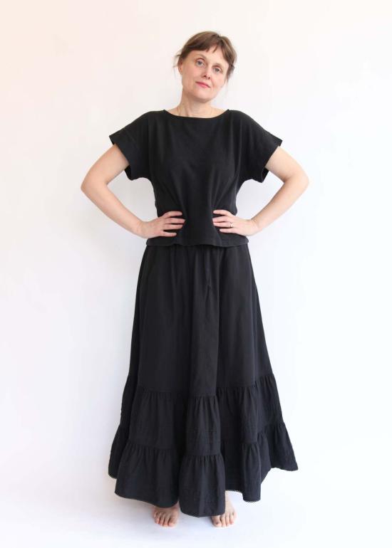  도플 앤 센트 롱 스커트 도플 & 센트 턱 개더드 스커트 - DOPPLE & SCENT