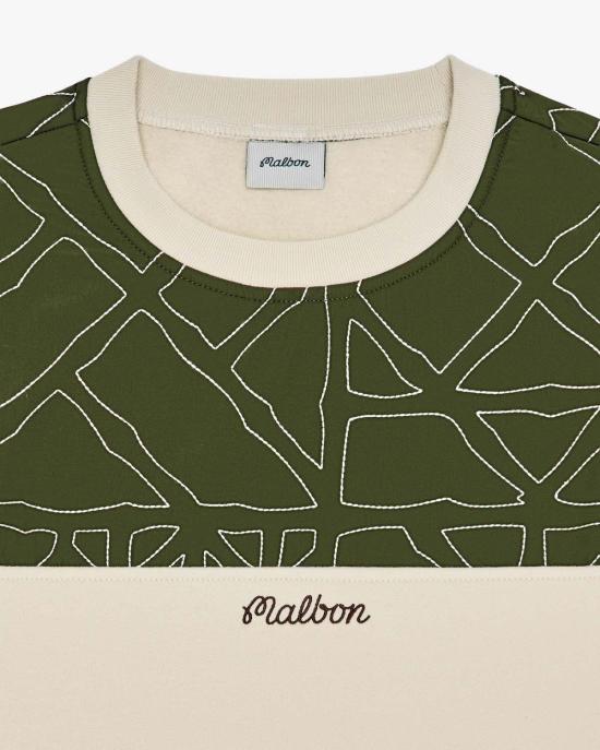  말본 긴팔 티셔츠 골프 티에라 크루넥 스웨트셔츠 크림 - MALBON