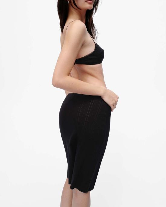  쿠쿠 인티메이트 미디 스커트 쿠쿠 인티메이츠 미디 슬립 스커트 블랙 - COU COU INTIMATES