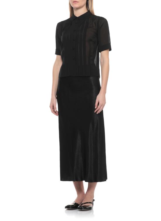 26SS 마르지엘라 사틴 미디 스커트 S29MA0512 M35586900 Black - MAISON MARGIELA