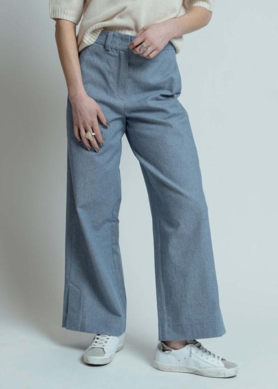  오디 팬츠 스트레치 코튼  포기 블루