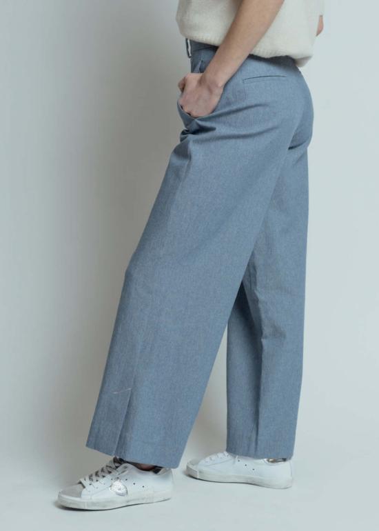  오디 팬츠 스트레치 코튼  포기 블루 - ODEEH