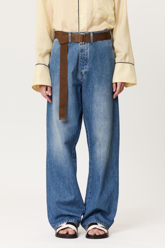  플랜씨 데님 팬츠 플랜 C  (갈색 벨트 포함) 인디고 - PLAN C