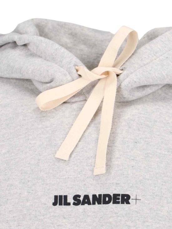  질샌더 긴팔 티셔츠 질 샌더 로고 후드티 그레이 - JIL SANDER
